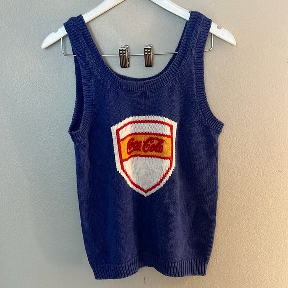 Vintage 80s Coca Cola Knit Sweater Top Size Large - Picture 1 of 4